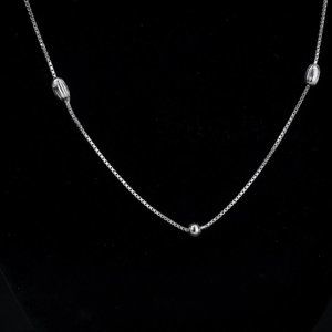 Vintage Sterling Silver .925 Beaded Box Chain Neck